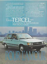 1985 TOYOTA TERCEL AUTOMOBILE ORIGINAL AD IN FRENCH