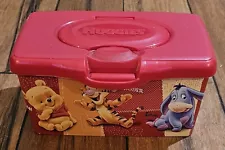 Huggies Winnie Pooh Red Tub Baby Wipes Container Pop Up Dispenser Disney Vintag