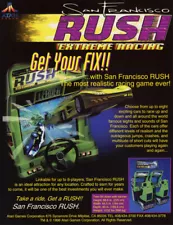 San Francisco Rush Extreme Racing Arcade FLYER Original Unused Video Game Art