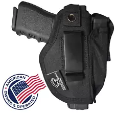 Universal Gun Holster With Mag Pouch Nylon Tactical For Most Gun Sizes IWB OWB