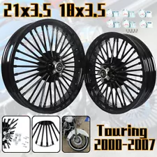 21 & 18 Fat Spoke Wheels Rims for Harley Road King Glide 00-07 FLHT FLHR FLHX