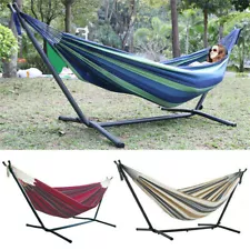 2-Person Hammock with Premium Metal Stand 450lbs Capacity Swinging Camping Bed