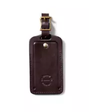 FIlson Leather Luggage Tag - Brown w/ Brass Fittings