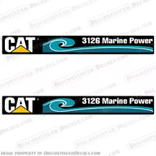 Fits CAT 3126 Marine Power 1996 - Engine Decals (Set of 2) 2.125" H by 18" L