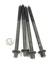 Set of 4 Vintage Reproduction Iron RAIL BOLTS 7" Long for Antique Beds