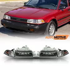 For 88-92 Toyota Corolla Sedan AE92 E90 EE90 Headlight+Corners Lamp Left+Right (For: 1988 Toyota Corolla GTS)