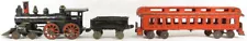 antique cast iron floor train Pratt & Letchworth passenger car set