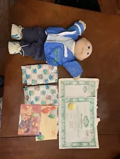 Vintage 1980’s Cabbage Patch Doll With Adoption Certificate, Diapers