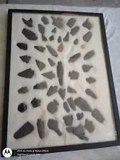 ð¥ FRAMED ARROWHEADS COLLECTION CA PAUITE TRIBE NATIVE AMERICAN AUTHENTIC