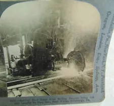 SV380 Antique Stereoview Processing Steel Buzz Saw Steel Works Pittsburgh PA