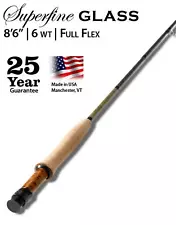 Orvis Superfine Glass 6wt 8'6" Fiberglass Fly Rod | 25 Year Warr. FREE SHIPPING