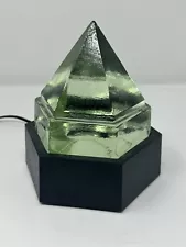 Vintage Ship's Deck Prism Light Green Glass Nautical Pyramid Boat Paperweight