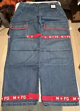 VINTAGE MARITHÉ FRANCOIS GIRBAUD RED STRAP JEANS NEW W/ TAGS WAIST:40 INS:34