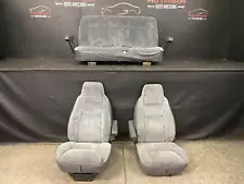 1992 DODGE RAMCHARGER SET OF FRONT BUCKET & REAR BENCH GRAY CLOTH SEATS (For: 1992 Dodge Ramcharger)