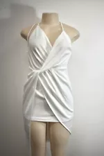 ZARA White Jersey Halter Dress Size XSmall On Sale df