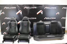 2006 MITSUBISHI EVOLUTION EVO 9 RECARO FRONT REAR SEATS LEATHER SUEDE OEM USED