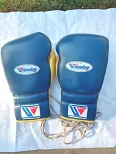 WINNING Boxing Gloves 16oz MS-600 Blue Training Tape Type Pro Type