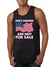 Gods Children Are Not For Sale Wavy American Flag Men Tank Top