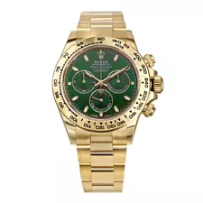 Rolex Daytona Watch 40MM Green Index Hour Markers Dial Yellow Gold 116508