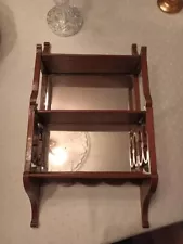 Small Wooden Nick Nack Shelf With Mirror