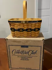 Longaberger Collectors Club 1996 J. W. Miniature Market Basket in Box COA