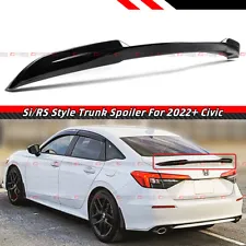 FOR 22-25 Honda Civic 11th Si RS Style Gloss Black High Kick Sport Trunk Spoiler