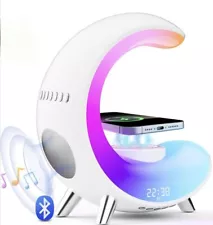 Desk Color Changing Lamp with Wireless Charger Bluetooth Speaker App Controlled