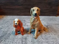 Vintage English American Cocker Spaniel And Lab Figurine Ceramic Dogs