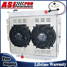 For 1983-1996 FORD F-250 F350 F59 Diesel 7.3L V8 3 Row Radiator+Shroud Fan+Relay (For: 1986 F-250)