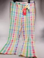 Shinesty Golf Pants 33x33 Multicolor Yellow Pink Green Pastel Easter Kentucky