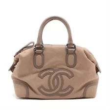 Chanel Coco Mark Leather Hand bag Brown Silver Metal Fittings 14XXXXXX