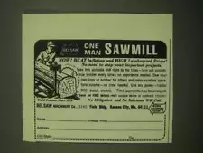 1980 Belsaw One Man Sawmill Ad