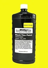 BLACK TIRE PAINT for passenger car antique auto van suv pick-up truck tires 1Qt.