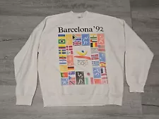 Vintage 1992 Barcelona Olympics Flag Graphic Sweatshirt Sz L