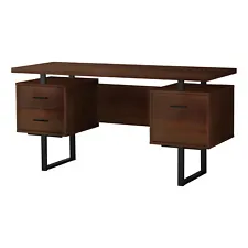 Monarch Specialties Home Office 60" Long Computer Desk, Dark Wood/Metal (Used)