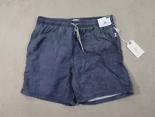 Vintage Summer Mens Denim Blue Swimwear Drawstring Size L