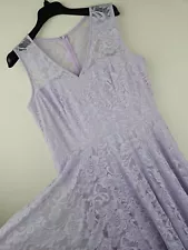 MEETJEN Lace Dress Sz2XL Lilac Comfortable Soft Stretch Wedding Guest Bridesmaid