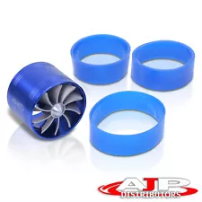 3" Cold Air Short Ram Intake Supercharger Single Fan Fuel Saver Blue For Ford