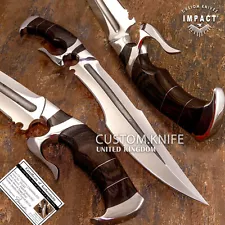 IMPACT CUTLERY 1-OF-A-KIND CUSTOM UNIWUE FULLER BOWIE KNIFE WENGE WOOD HANDLE