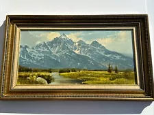 JIM WILCOX PAINTING LANDSCAPE WYOMING RIVER MEADOWS FAMOUS LISTED AMERICAN OIL