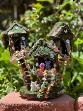 Handmade Fairy House Fully Decorated and Has Lights Bring Fairies to Live Here