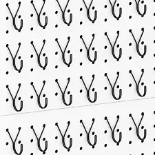 Pegboard Hooks, J-Hook, 1 Inch Black Hooks 40 Pack, Ideal Display Pegs for Hangi