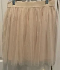 LC Lauren Conrad Lined Tulle Tutu Mini Skirt. Tapioca Ivory. Ladies M.