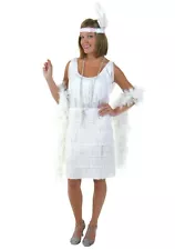 Women's Plus Size White Fringe 1920s Flapper Dance Dress Costume SIZE 5X (NEW)