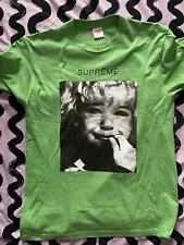 FW15 Supreme NYC Crybaby lime green tshirt, size L