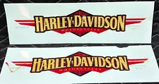 Sets of 2 Harley Davidson water transfer decals GOLD/ RED( these are old type)