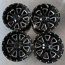 Used 20x14 D6 fit Lifted Chevy 8x165.1(8x6.5) -76 125.2 Black Milled Wheels set-