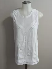 Athleta Top Women's Oxygen Tank Bright White Seamless Breathable Size XL