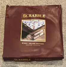 NEW Scrabble Giant Deluxe Edition Wooden Board Game ~Please Read Damaged Box