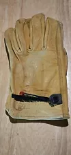 Vintage Wells Lamont Truckers Leather Work Gloves Size L USA Freddy Krueger